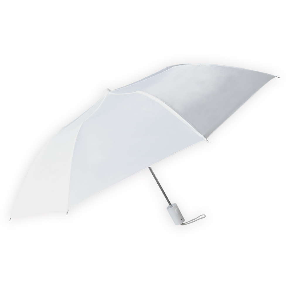 Compact UMBRELLA - Solid White - Great for Travel - Lightweight - 41 Canopy - 20.5 Long When Open - 