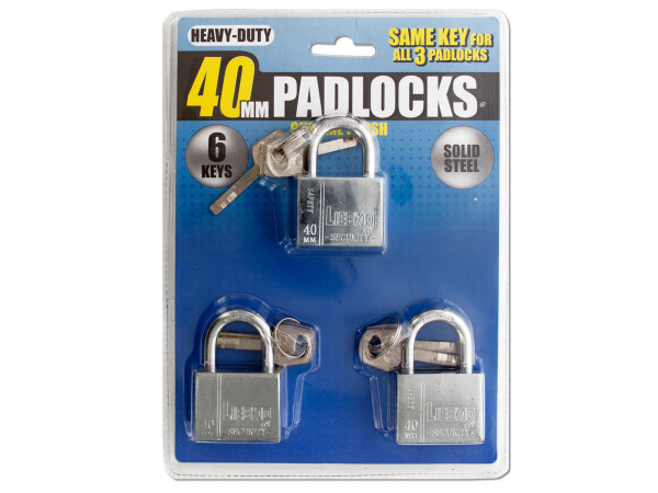 Chrome Finish Keyed Alike Steel Padlocks