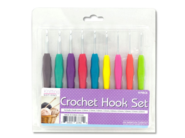 Crochet Hook Set with Colored HANDLEs