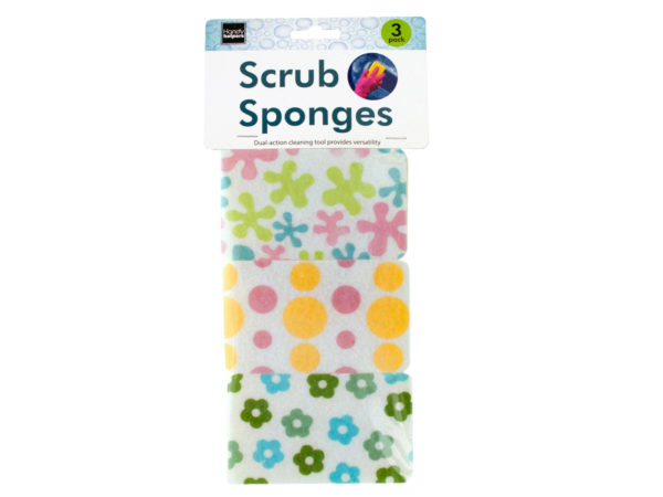 Floral Print Multi-Purpose SCRUB Sponges Set