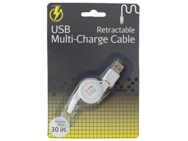 iPHONE Retractable USB Multi-Charge Cable