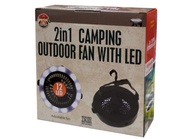 2 in 1 Camping Outdoor FAN with LED Light