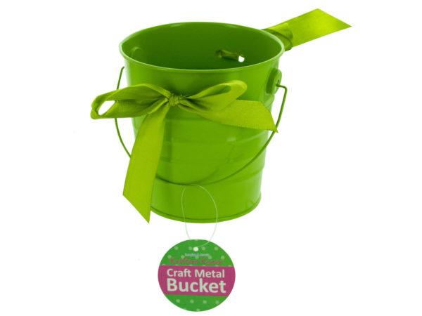 Mini METAL Craft Bucket with Ribbon