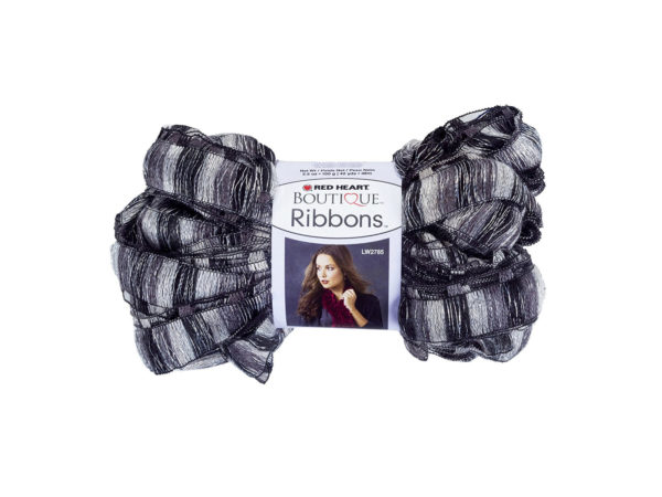 Metallic Grey & Black City Ribbons Yarn