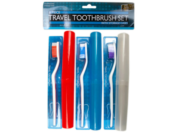 6 Piece Travel Toothbrush Set with Cases