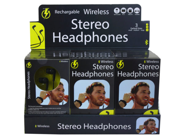 Wireless Bluetooth Stereo Earbuds Countertop Display
