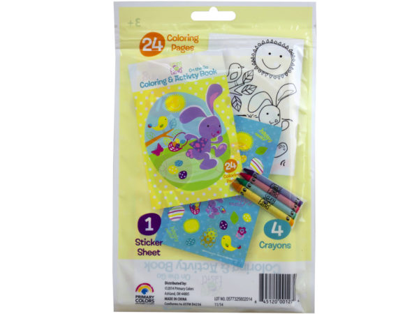 spring into easter 24 page coloring POUCH with crayons and s