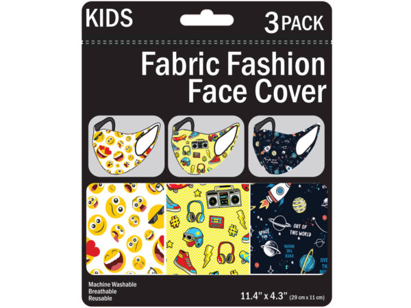 3 Pack Kids Washable Fun Masks 3 ASSORTED