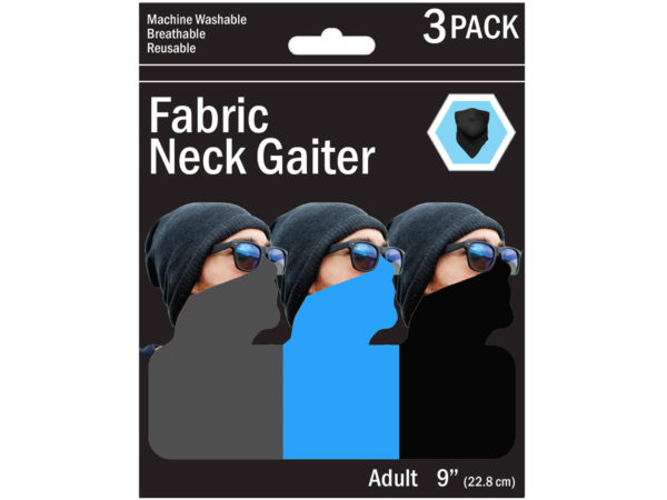 3 Pack Solid Neck Gaiter 3 Asst Colors