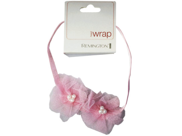 2 count FLOWER tulle head wrap