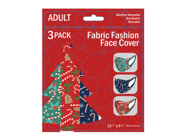3 Pack Adult CHRISTMAS Candy Canes & Gingerbread Washable Face Mask