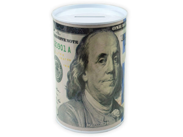 100 Dollar Bill Tin Money Bank