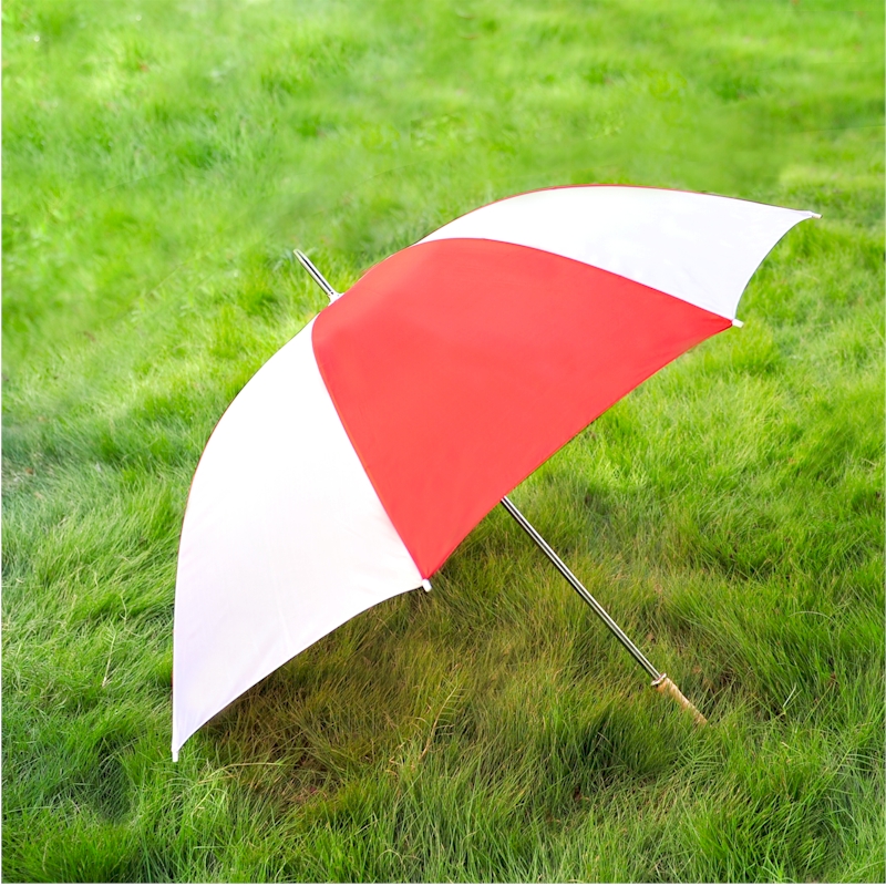 Barton Outdoors Rain UMBRELLA - Red and White - 60 Across - Rip-Resistant Polyester - Manual Open - 