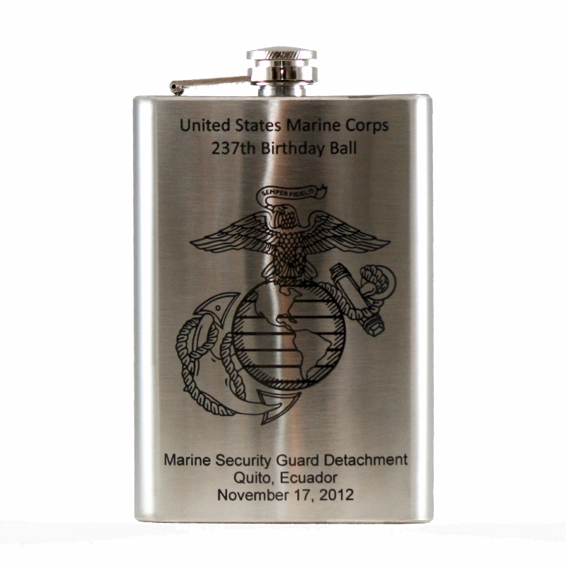 - LASER Engraved 8oz Hip Flask